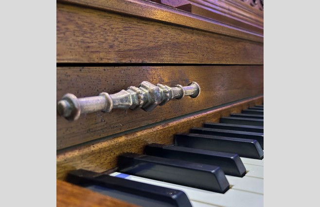 Baldwin Satin Mahogany Console Upright Piano, Used - All Inclusive Premium Package (SN:11103) - Image 6